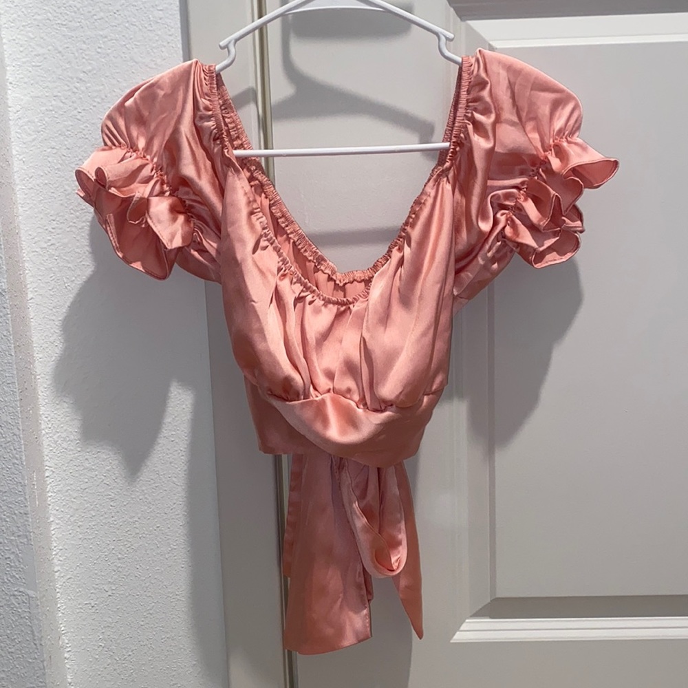 Satin Wrap Top